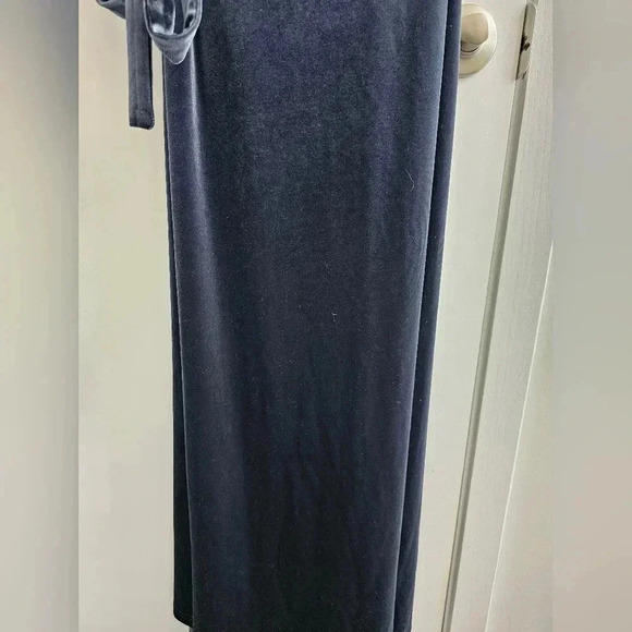 Revelry Reese Velvet‎ Maxi Dress Slate Blue Wedding Size Medium - Picture 4 of 7